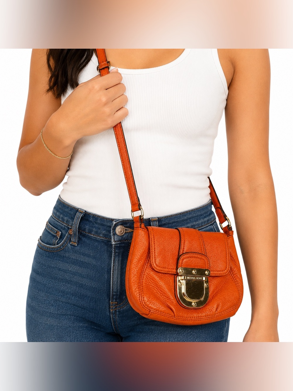 Michael Kors Charlton Leather Mini Crossbody Shoulder Bag